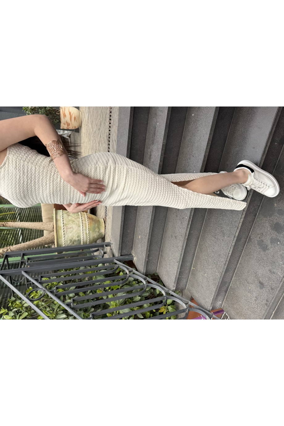 DOKULU SLİM FİT ELBİSE GC-3434