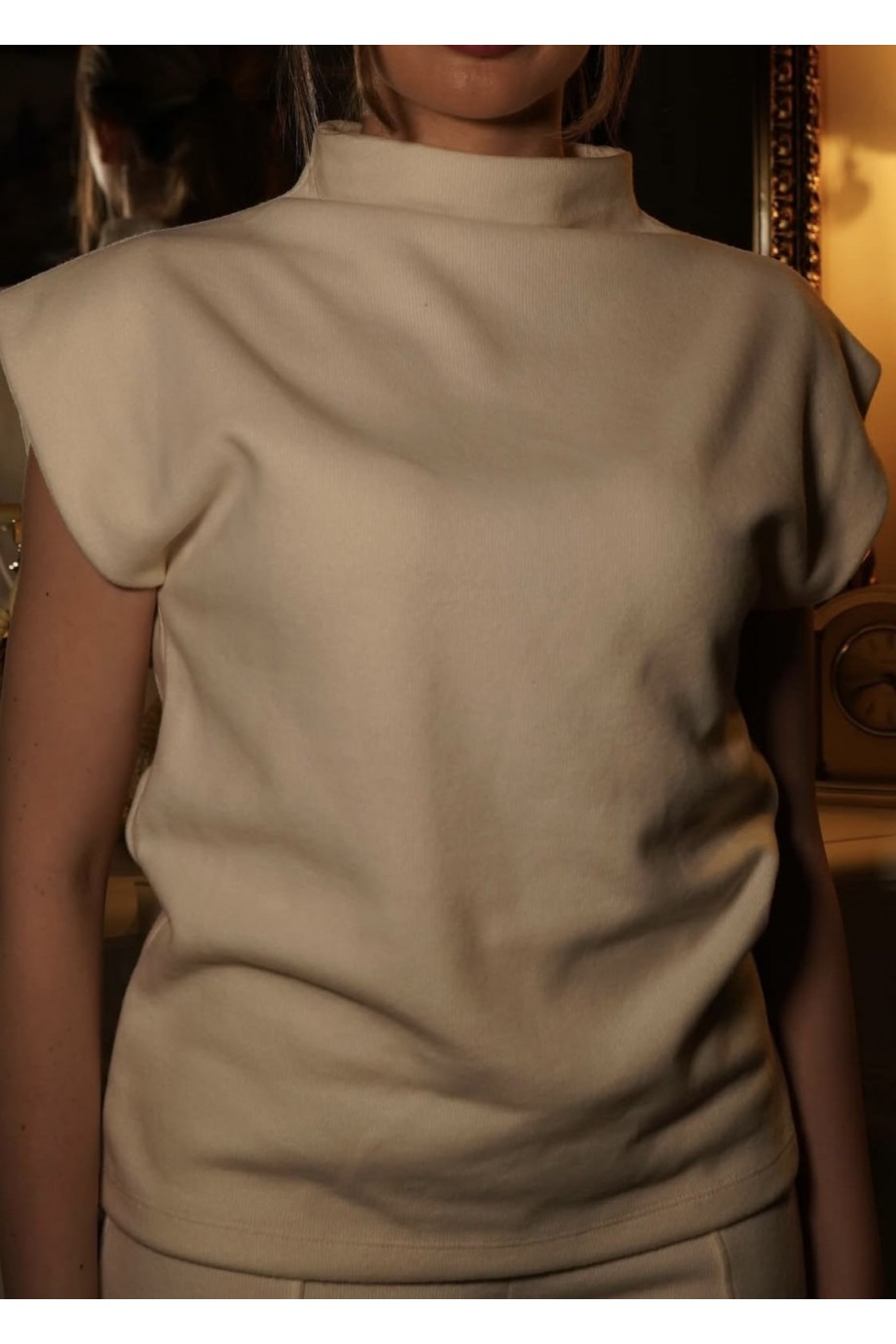 YUMUŞAK DOKULU ÖRME SÜVETER TAKIM - EKRU GC-005