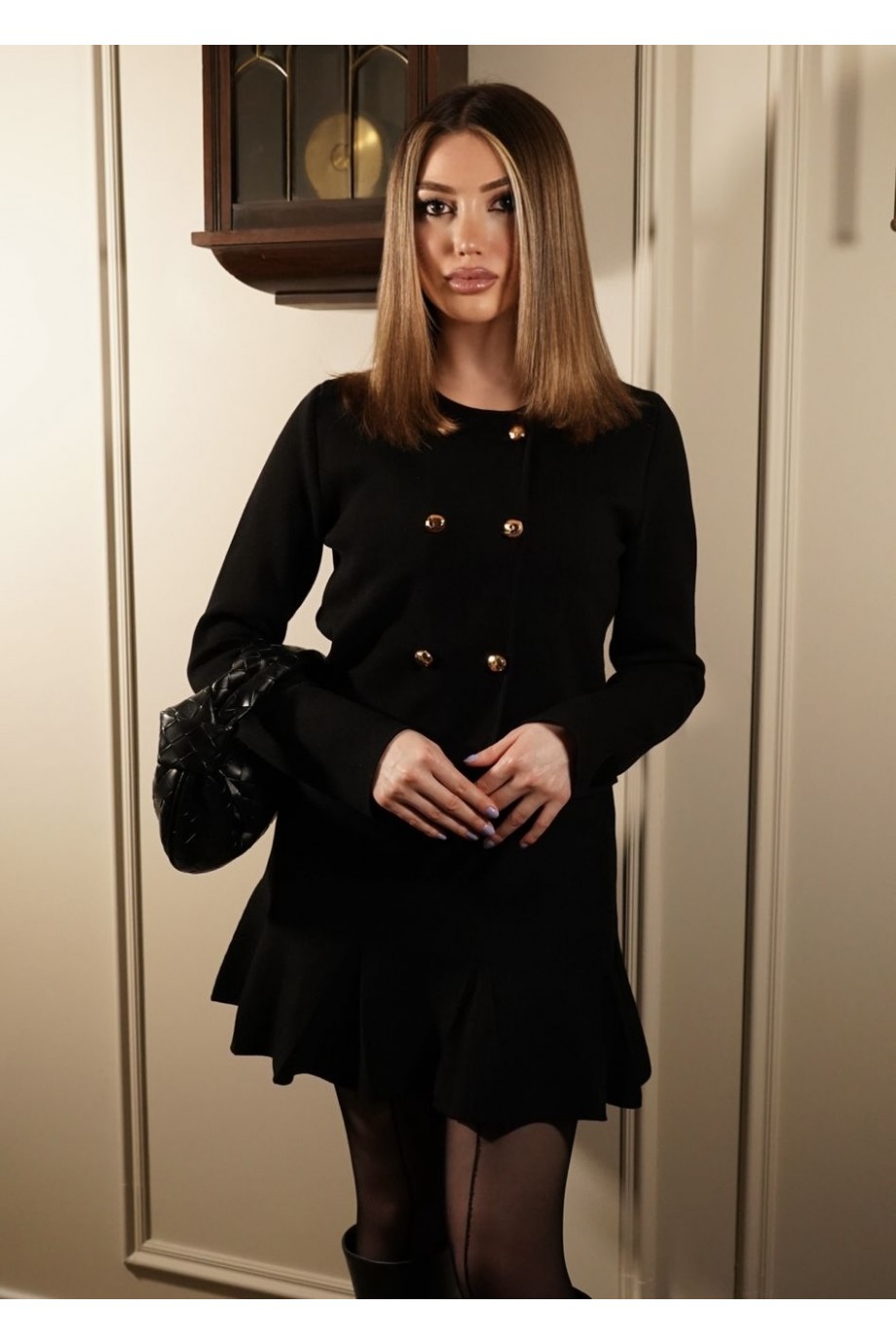 TRİKO ETEK - HIRKA TAKIM - SİYAH GC-0013