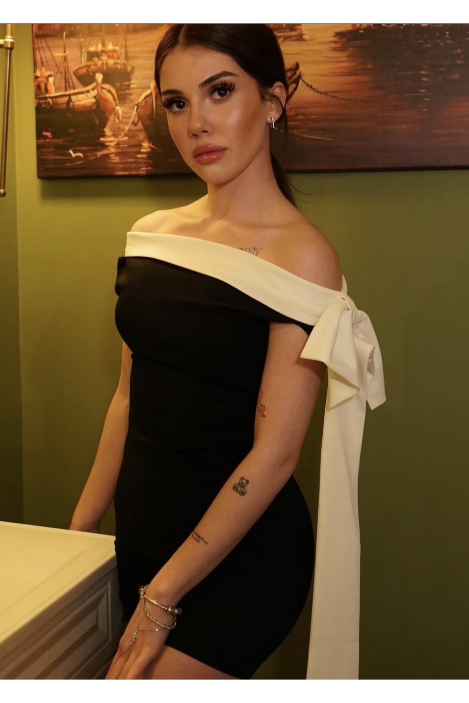 SİYAH MİNİ FİYONK ELBİSE GC-0020