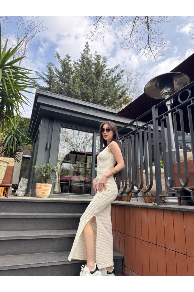 DOKULU SLİM FİT ELBİSE GC-3434