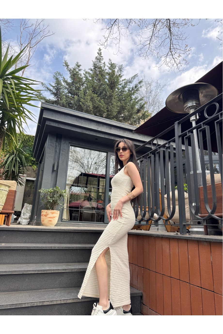 DOKULU SLİM FİT ELBİSE GC-3434