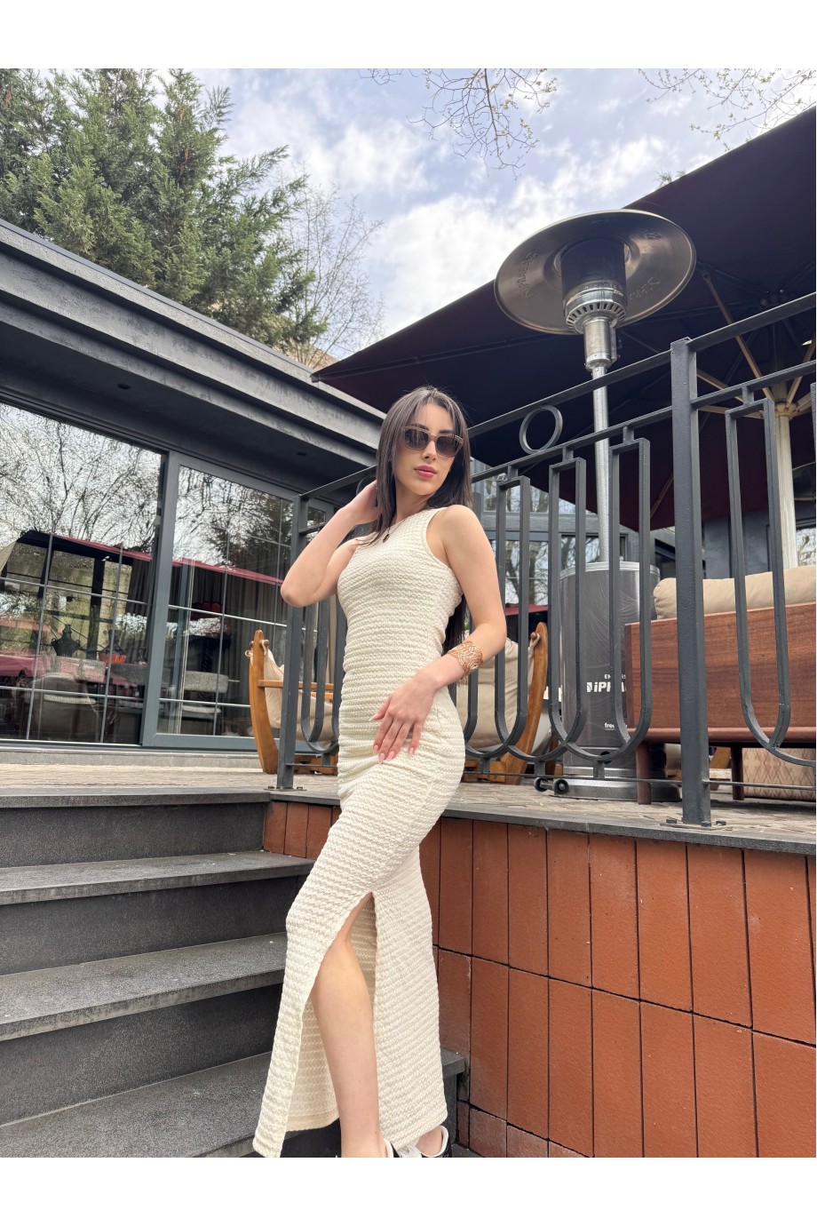 DOKULU SLİM FİT ELBİSE GC-3434